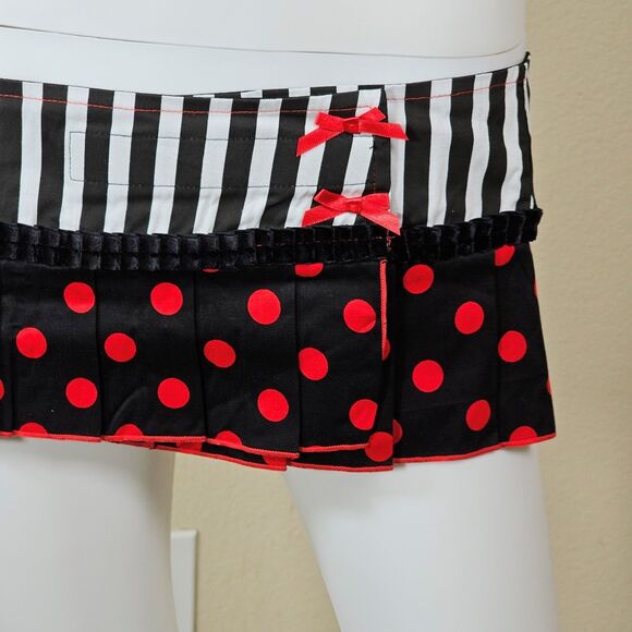 Electric Lingerie Polka Dot Micro Mini Skirt Y2K Dancewear Style, One Size - Picture 8 of 9